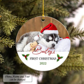 Personalized Acrylic Ornament Puppy First Christmas